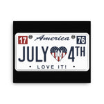 Canvas July 4th License Plate