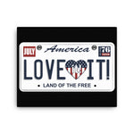 Canvas America Love it! License Plate
