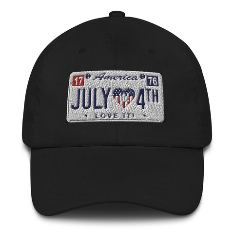 Dad hat July 4th License Plate