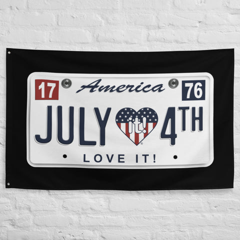 Flag July 4th License Plate