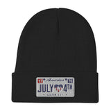 Embroidered Beanie 4Th of July License Plate