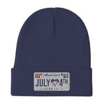 Embroidered Beanie 4Th of July License Plate