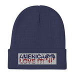 Embroidered Beanie America Love it! Americana Style