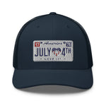 Trucker Cap July 4th License Plate