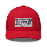Trucker Cap July 4th License Plate