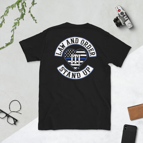 Short-Sleeve Unisex T-Shirt Patch of Honors Law and Order Stand Up