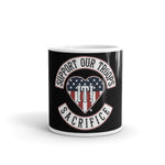 Black glossy mug Patch of Honors Support Our Troops Sacrifice