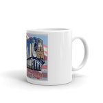White glossy mug Greetings From America Love it! Monuments