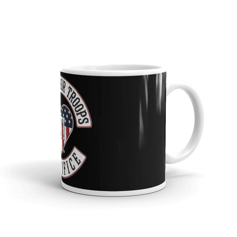 Black glossy mug Patch of Honors Support Our Troops Sacrifice